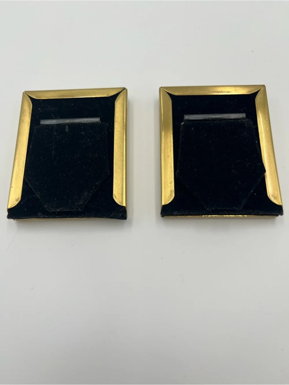 Two Vintage Solid Brass Picture Frames 2.5” Tall and 2” Wide